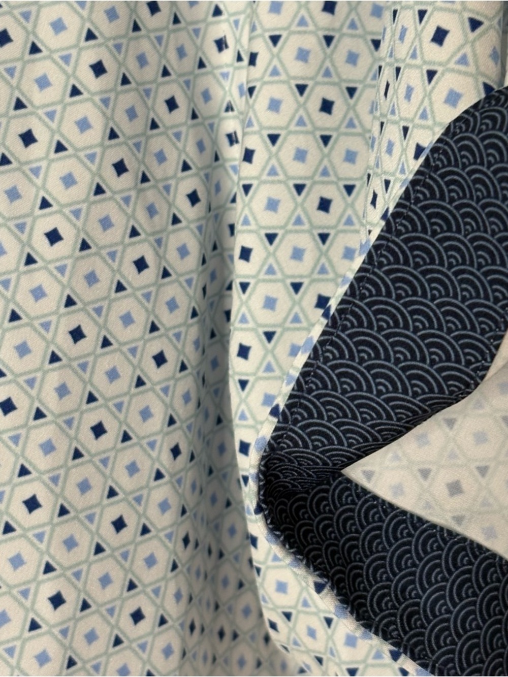 7 Diamonds Men XL Ephraim 4 Way Stretch Short Sleeve Button Up Geometric Blue - Picture 5 of 9